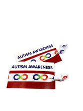 Load image into Gallery viewer, Autism Awareness Rainbow Infinity Symbol Hair Tie & Bracelet