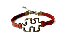 Load image into Gallery viewer, Autism Awareness Leather Bracelet
