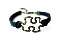 Load image into Gallery viewer, Autism Awareness Leather Bracelet
